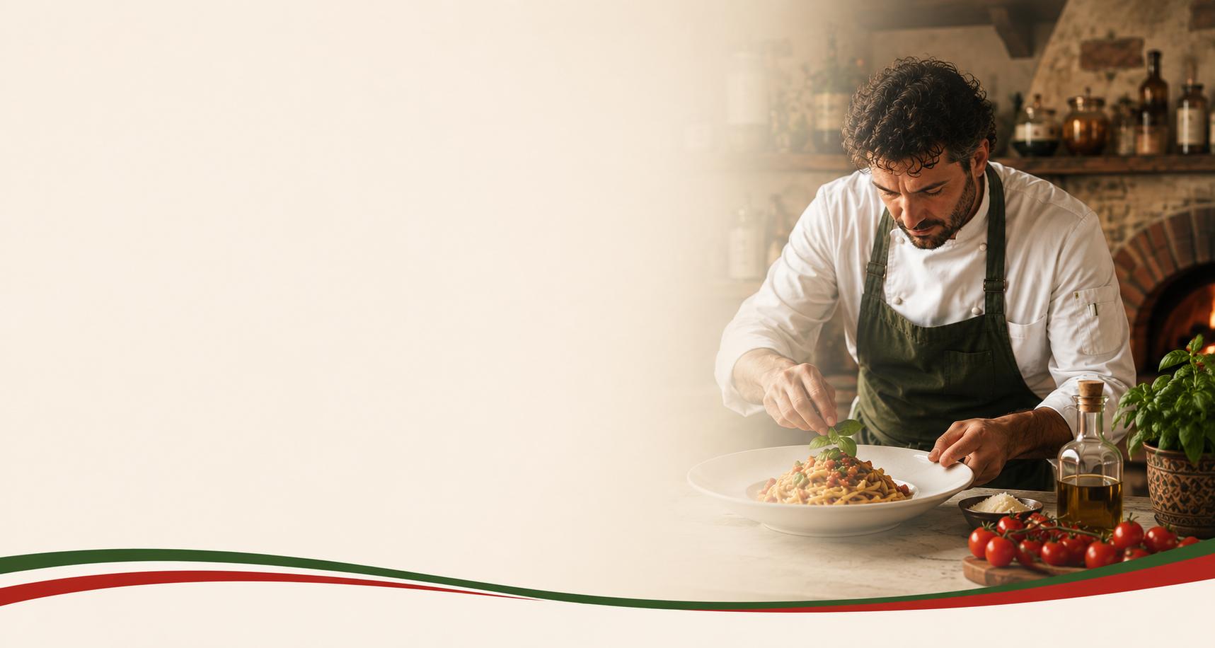 Italiano homepage, menu, and cart preview