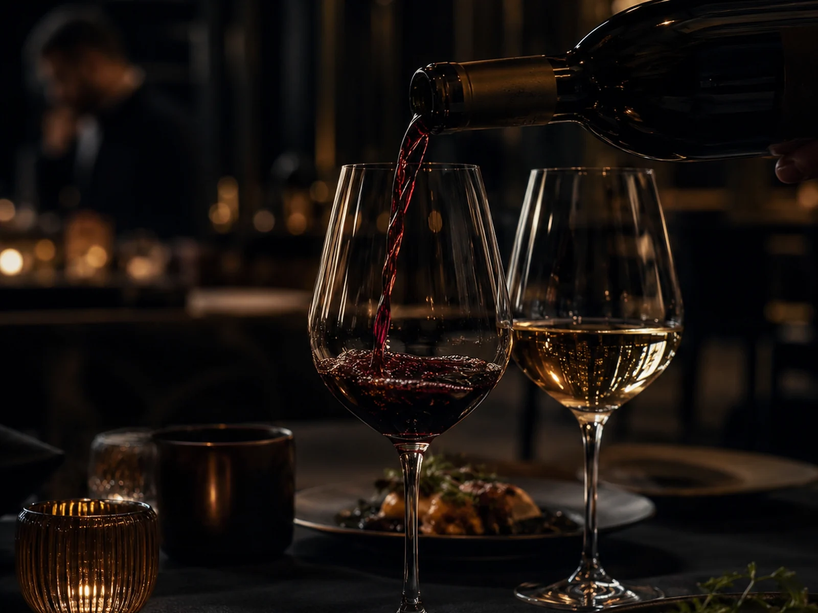 Wine service at the table